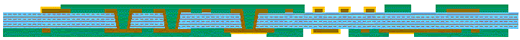 Laser drilled via with land.