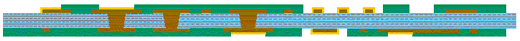 Laser drilled filled via with land.